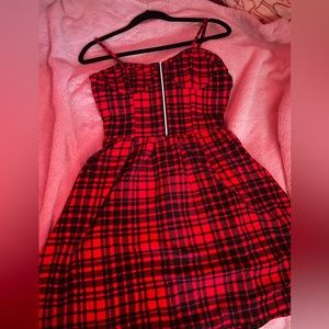 Red and black plaid dress, hot topic, small